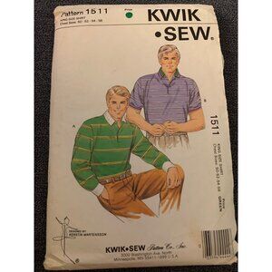 Kwik Sew Pattern 1511 King Size Mens Shirt Chest Sizes 50-56 Stretch Knit Sewing